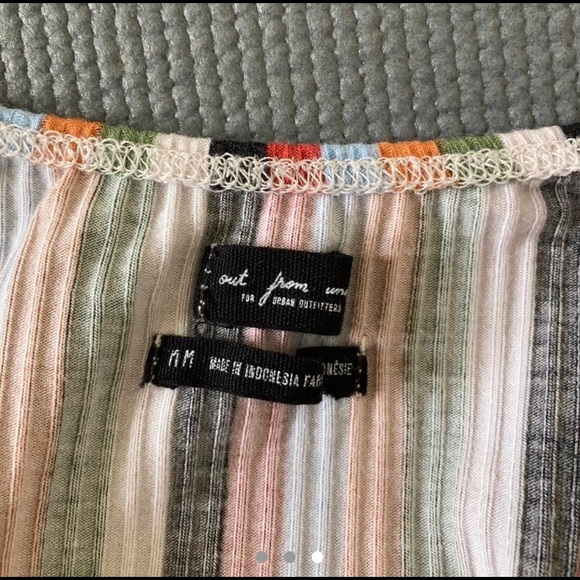 Urban Outfitters striped cutout cap sleeve bodysuit - Picture 3 of 3